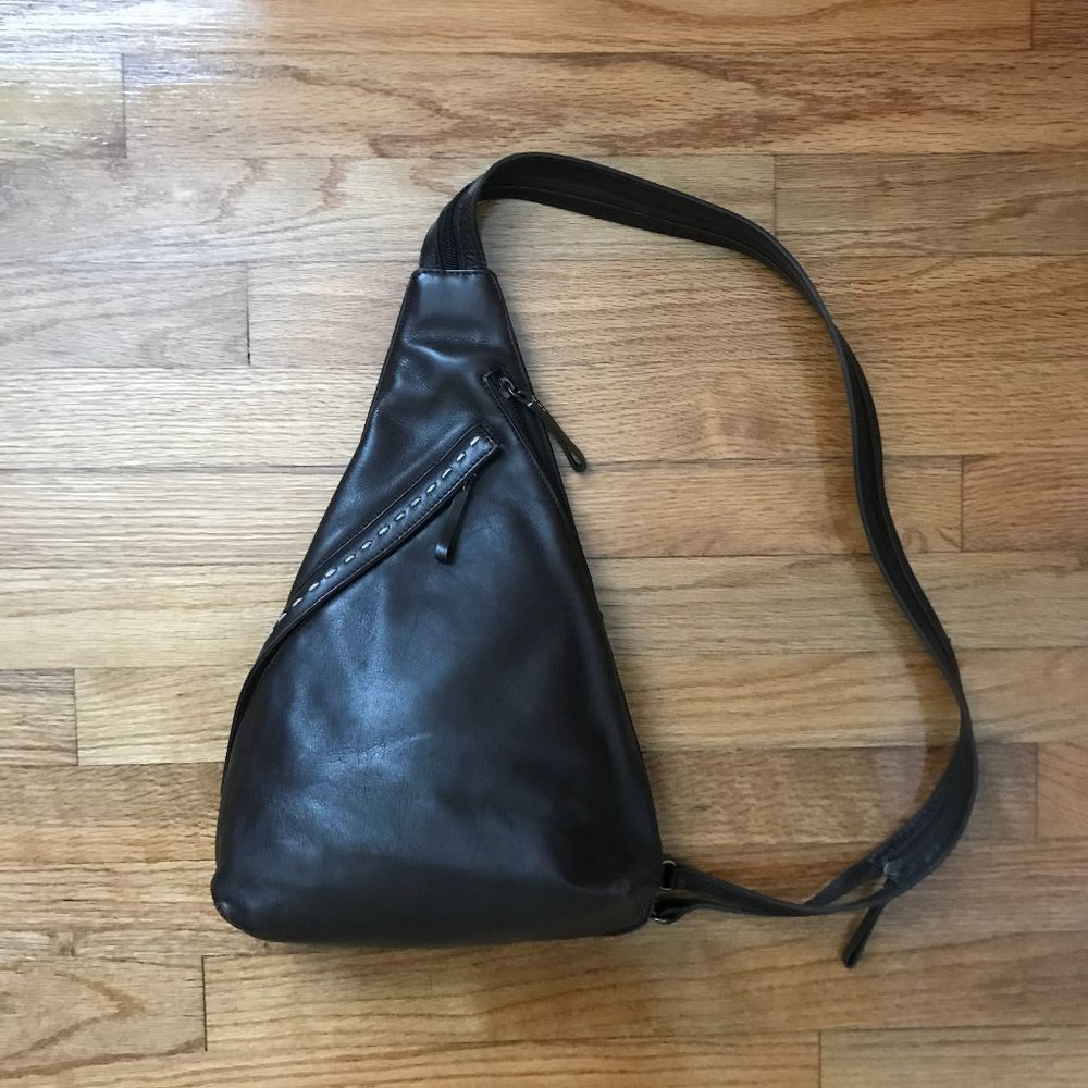 Vintage Leather Convertible Backpack Crossbody